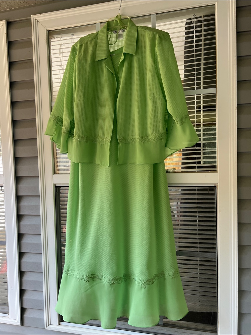 Women's Lime Green Maxi Dress with Coordinating Jacket